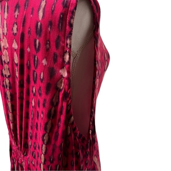 Soft Surroundings Tie Dye Flowy Dress Sz 3X 100% Rayon Asymmetrical Cinched Back - Picture 11 of 13